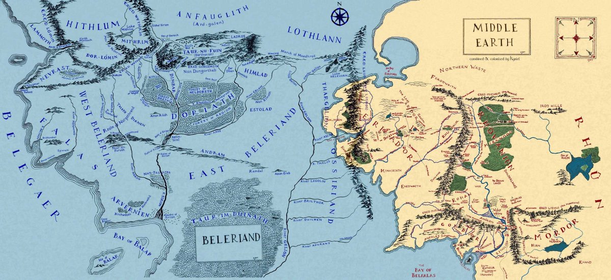 The lost lands of Beleriand of the First Age as Middle Earth enters the Second Age.