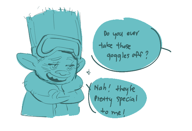 TraChiuArt's tweet photo. late night doodle
me and my friend were taking about a pretty funny idea how JD always wears those goggles to hide his bald spot or massive forehead 👍
#JohnDory https://t.co/UXJTISTc63