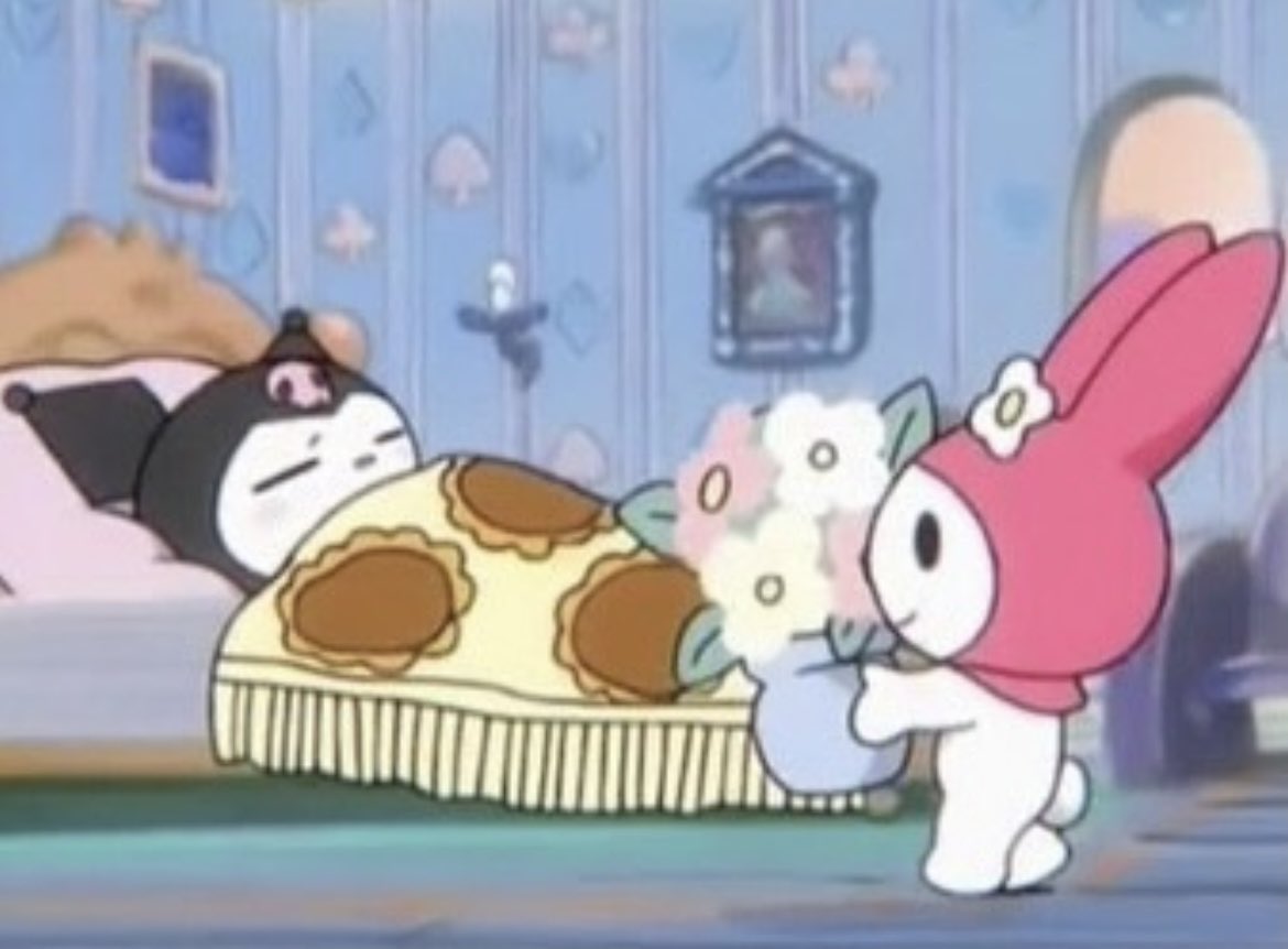 daiIysanrio's tweet photo. my melody bringing kuromi flowers 🥺 https://t.co/kr2ZWtPZyO