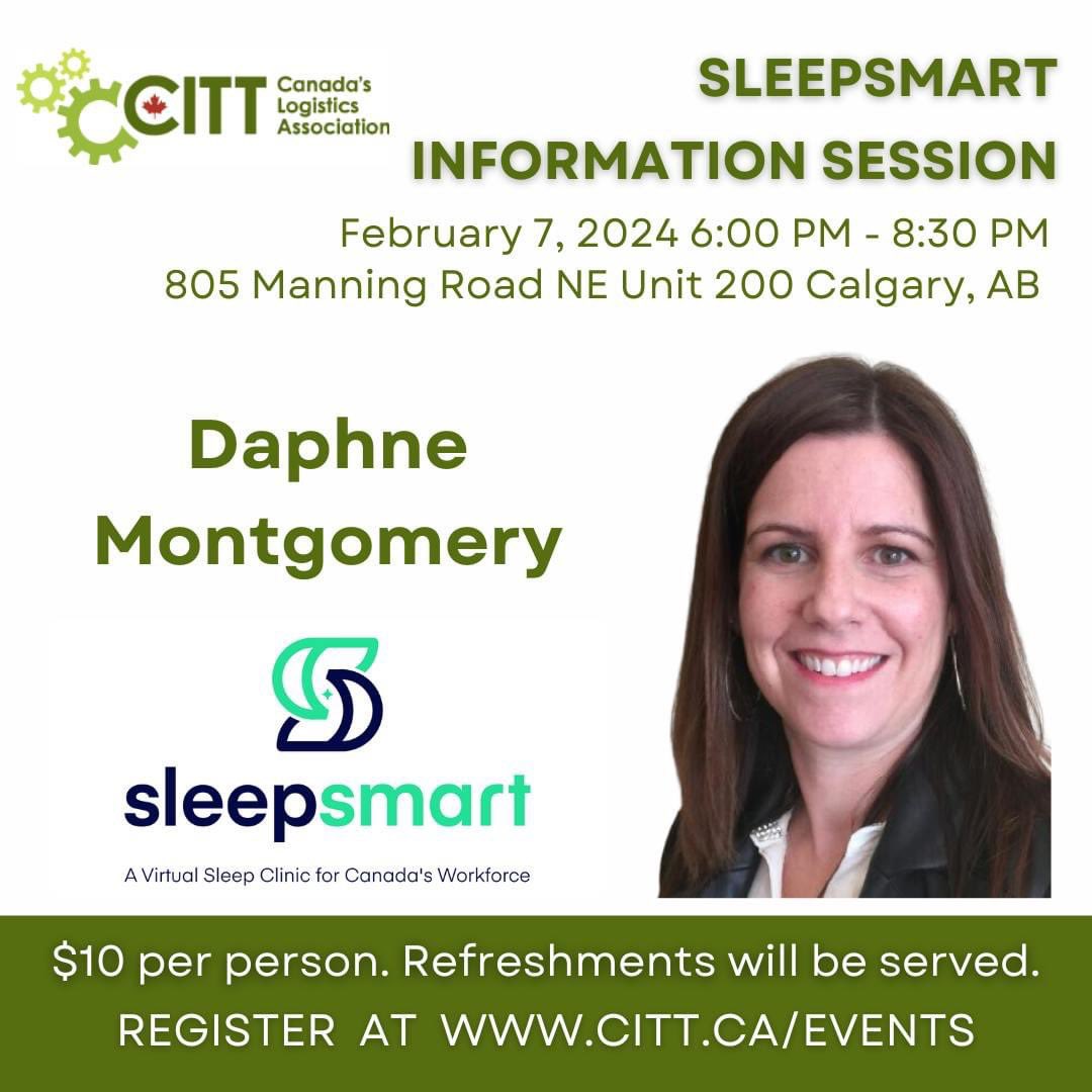 Come join your fellow CITT Alberta members for an informal review of SleepSmart employee wellness and safety program. SleepSmart is a virtual sleep clinic for Canada's workforce
Register here: tinyurl.com/57smmzpj