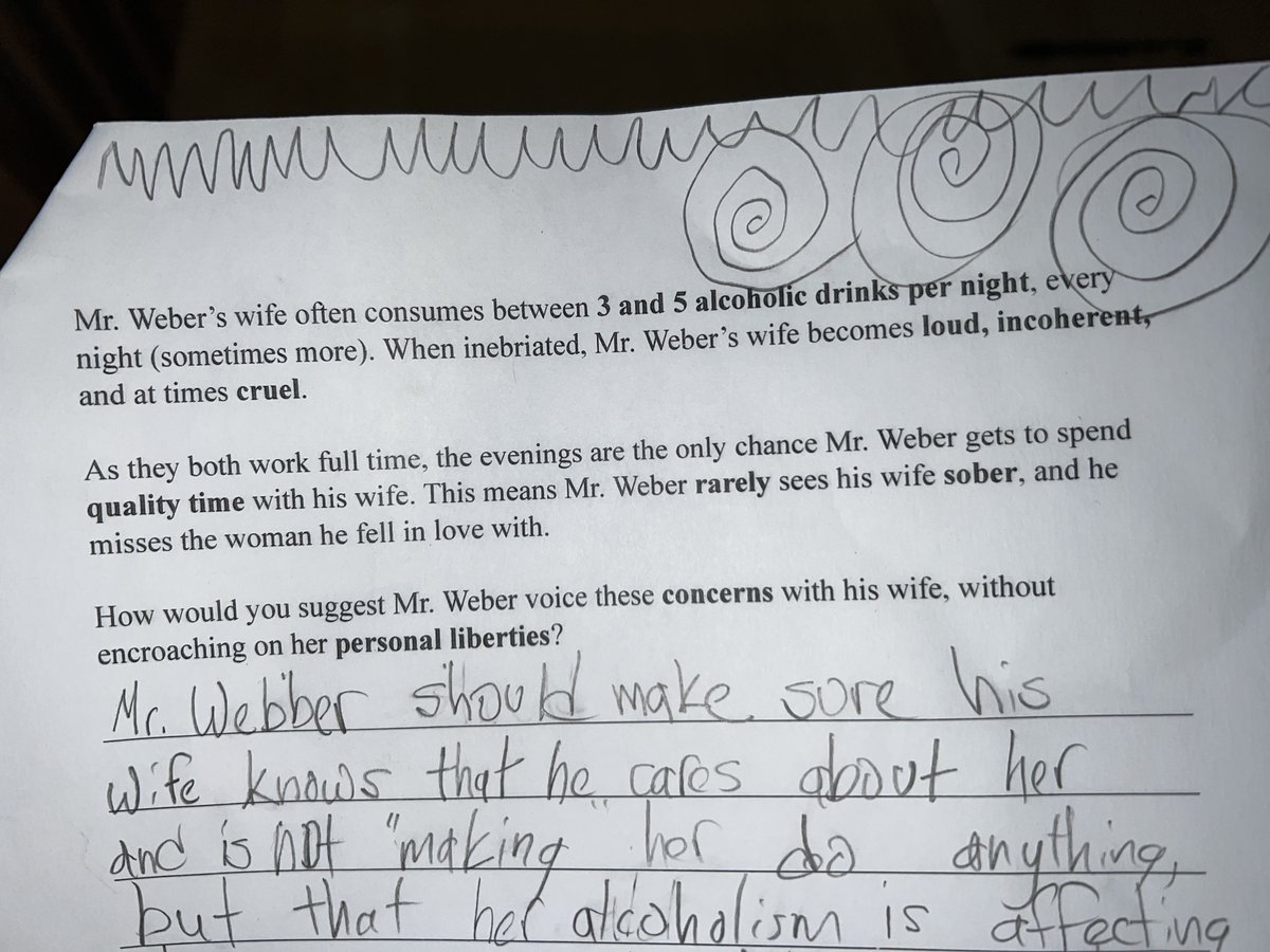 School does not do enough to prepare students for the real life problems they will face as adults.

I often add somewhat personal questions on tests and quizzes, and love reading their insightful responses. 

They have helped me more than I care to admit.