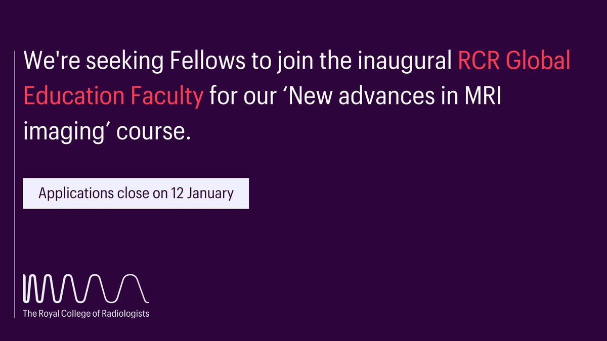 Are you interested in delivering high-quality educational courses globally? We're recruiting Fellows (FRCR) to our new Global Education Faculty. Applications close tomorrow at 5pm! Apply now: rcr.ac.uk/vacancies-volu…