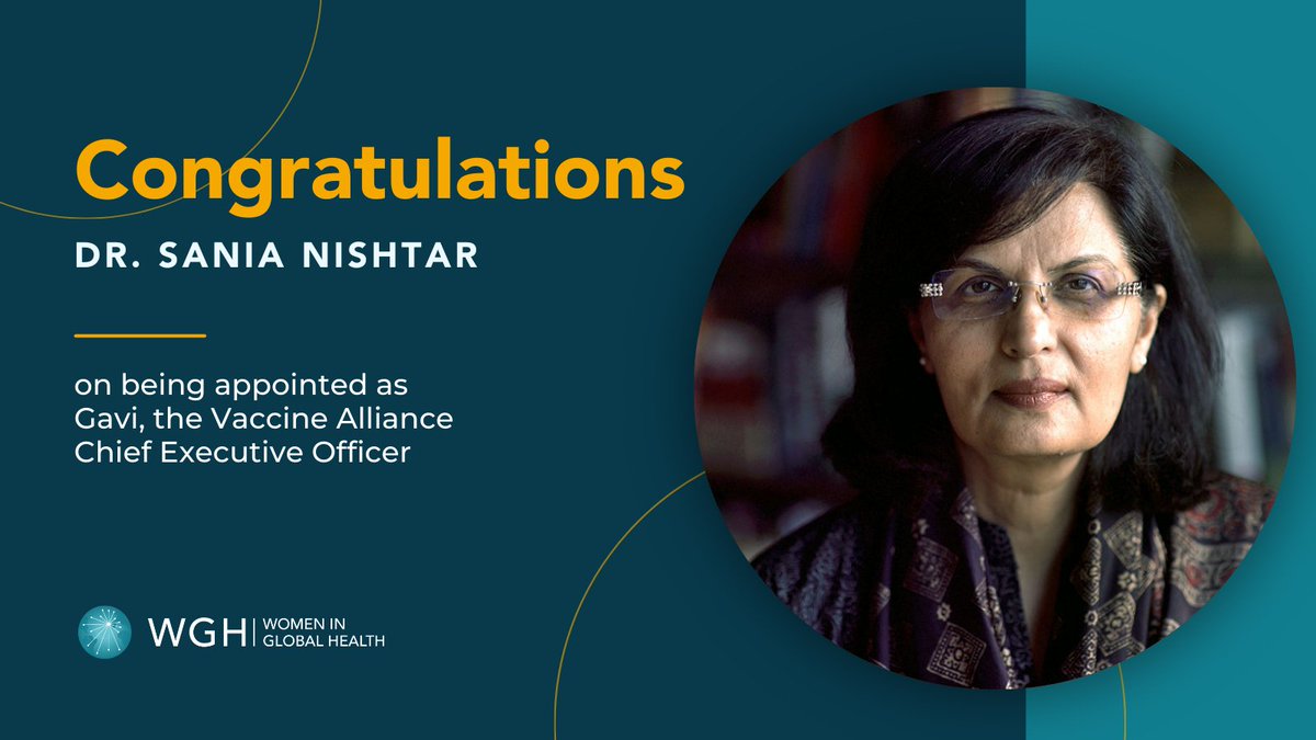 A landmark moment for women in global health leadership: Dr. @SaniaNishtar appointed as Gavi's Next CEO 🌐 A renowned Pakistani physician and public health and development expert also supported the foundation of our chapter @WGHPakistan. The first woman leader from the Global