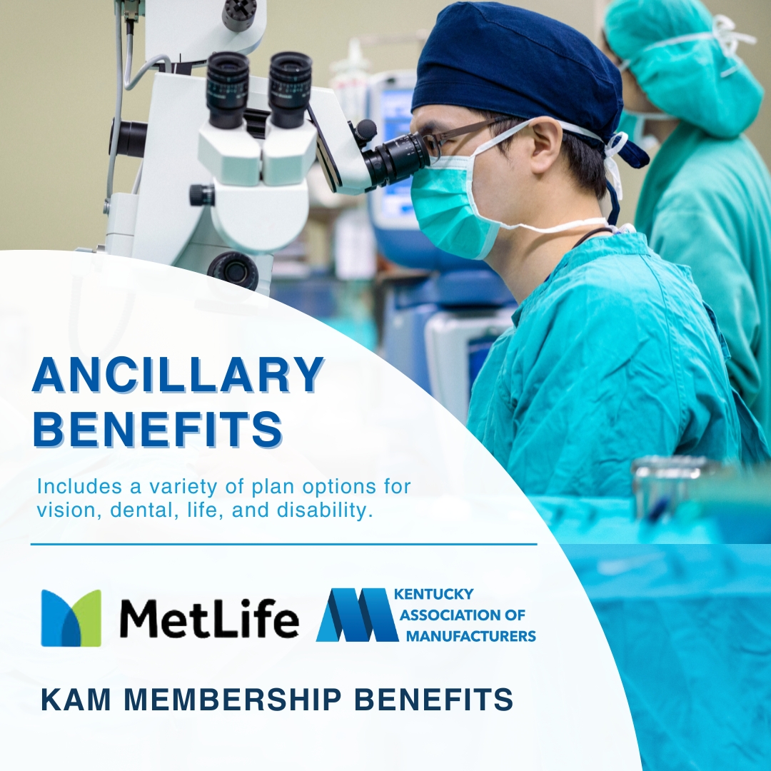 kymanufacturing's tweet photo. KAM members can take advantage of MetLife's ancillary benefits for vision, dental, life, and disability. Tailored plans, exclusive perks for KAM members!

Learn more: https://t.co/RbTU1peDxQ

#KAMBenefits #MetLife #EmployeeWellbeing #KAM #kymfg #kentuckyManufacturers https://t.co/iqZTRzQRIR