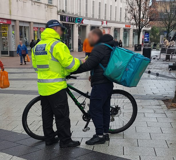 cardiffcouncil's tweet photo. Our City Centre Wardens teamed up with @SWPCardiff to enforce the no-cycling rule along Queen Street.
Between October-December, #OpCastor has seen:
✅504 cyclists stopped
✅98 stolen OvoBikes seized
✅14 fixed penalty notices issued
✅2 Sec 59's issued to electric scooter riders https://t.co/QE6HG04b4O