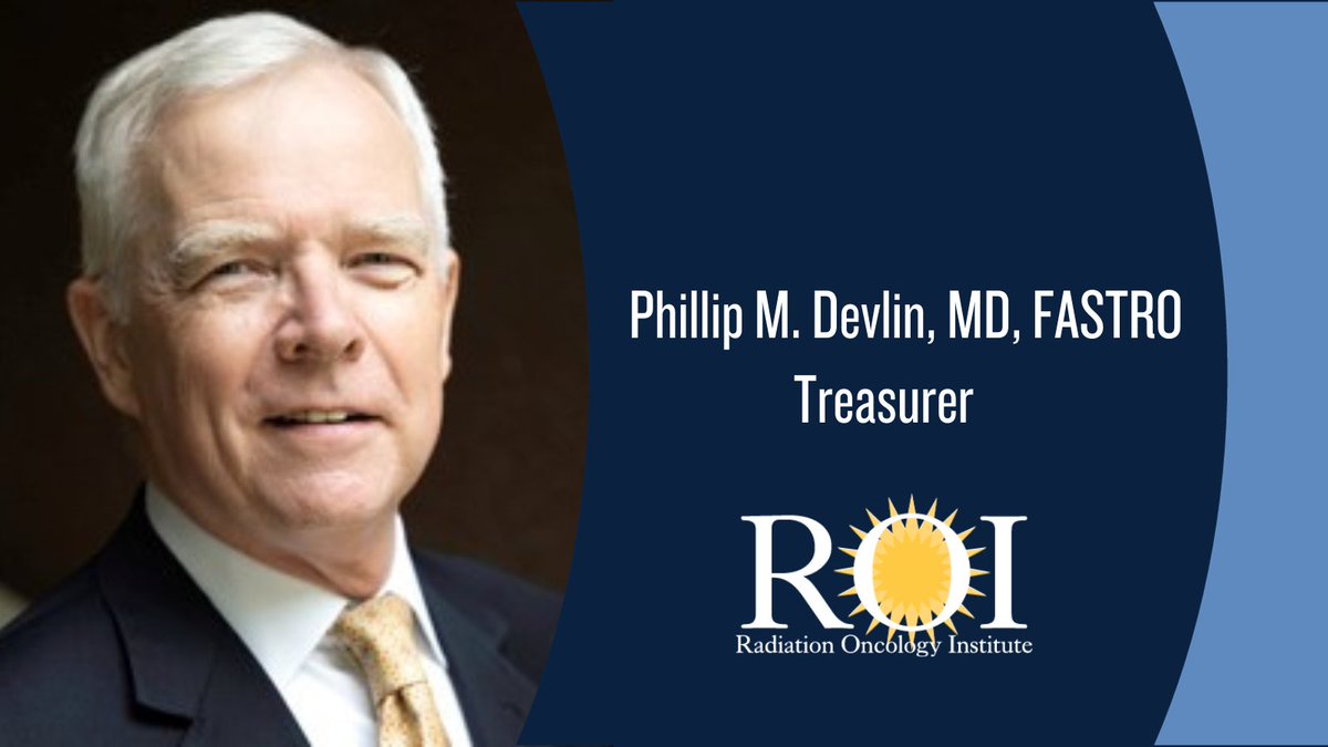 ROI is delighted to have Dr. Phillip M. Devlin as our new Treasurer! He brings a wealth 💵of experience from the clinic & as a former @ASTRO_org Secretary/Treasurer to this new role. Looking forward to your leadership as an ROI Officer & Finance Committee Chair @PhillipDevlin!