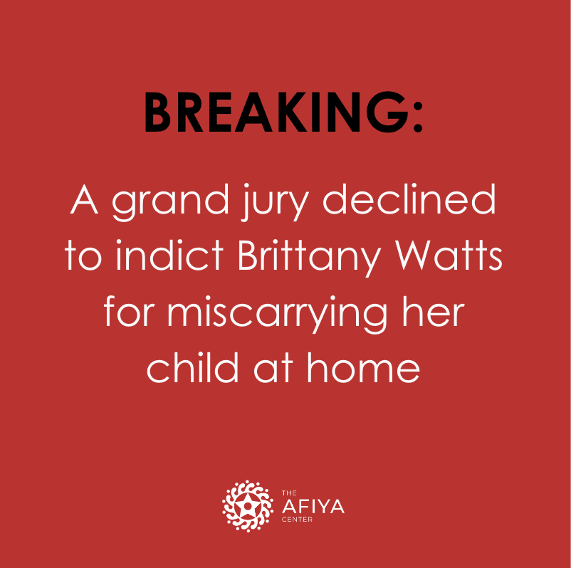 Let’s be clear—#BrittanyWatts should never have been charged with a felony because of her pregnancy outcome. The criminalization of Black folk who miscarry sets a dangerous tone and poses a threat to the health of ALL Black pregnant folk. 🧵