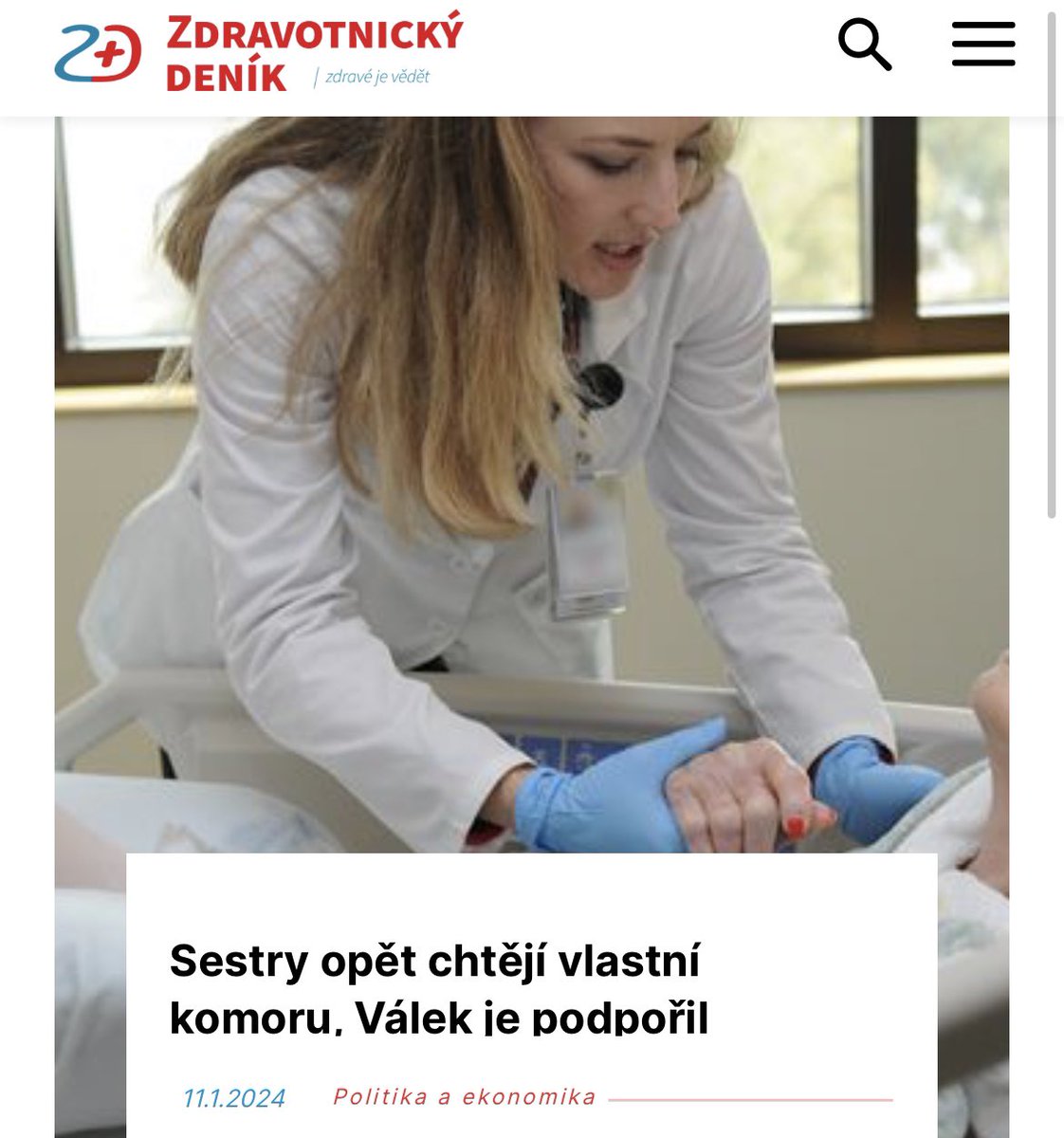 Vznik profesní komory zdravotních sester podpořím. Nejprve je potřeba připravit návrh a legislativu. S tím jsem jim připraven na <a href="/zdravkoonline/">Ministerstvo zdravotnictví</a> pomoci. Sestry jsou ve zdravotnictví absolutně nezastupitelné a s tím, jak se medicína specializuje rostou požadavky i na ně. Ohledně