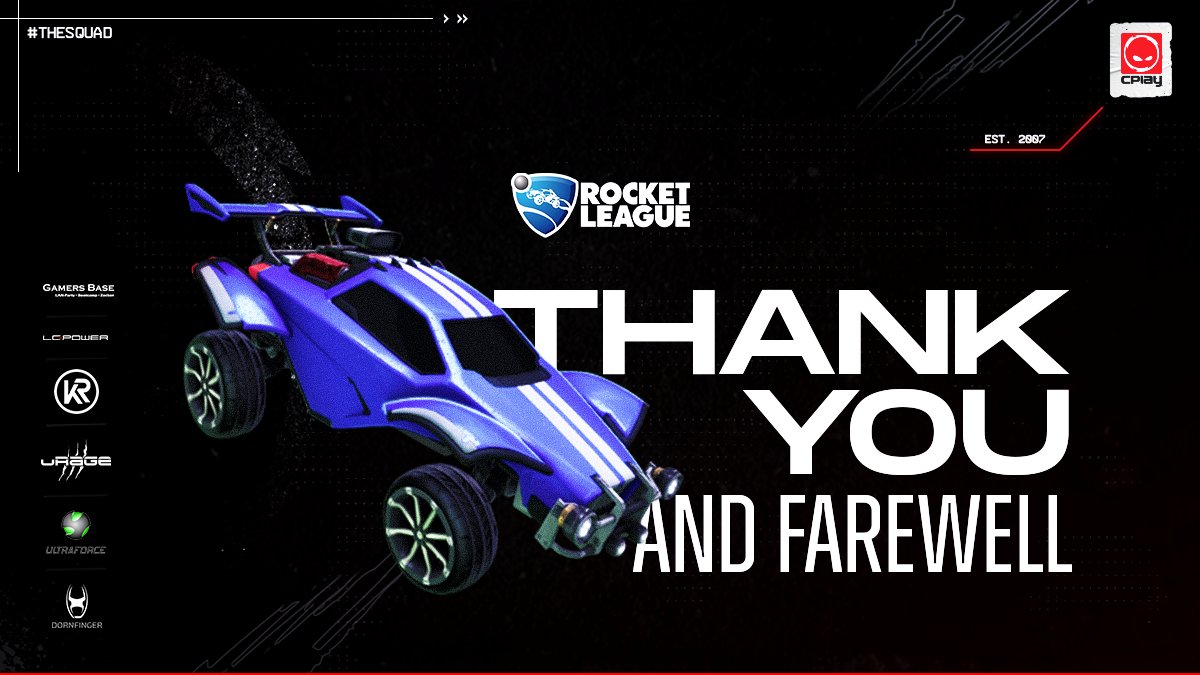 Heute ist es nun auch soweit, uns von unseren #RocketLeague boys zu verabschieden.
Lange wart ihr bei uns und umso mehr werden wir euch vermissen! Danke für alles &amp; alles Gute für die Zukunft ❤️

<a href="/VeX_RL18/">VeX-RL</a> <a href="/giganrl/">Gigan</a> <a href="/desh_RL/">-Desh-</a> <a href="/macloud_RL/">macloud</a> #THESQUAD