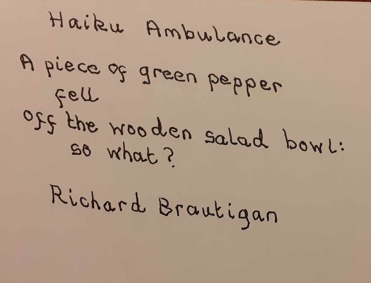 260. 'Haiku Ambulance' by Richard Brautigan.