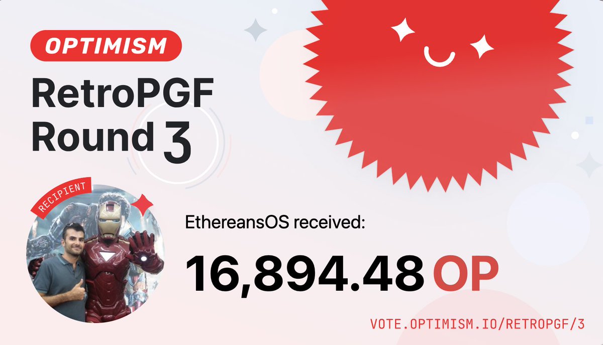 RetroPGF Round 3 is now complete! 

A big thank you to <a href="/Optimism/">Optimism</a> for supporting <a href="/ethereansOS/">EthereansOS Protocol</a> and our work!