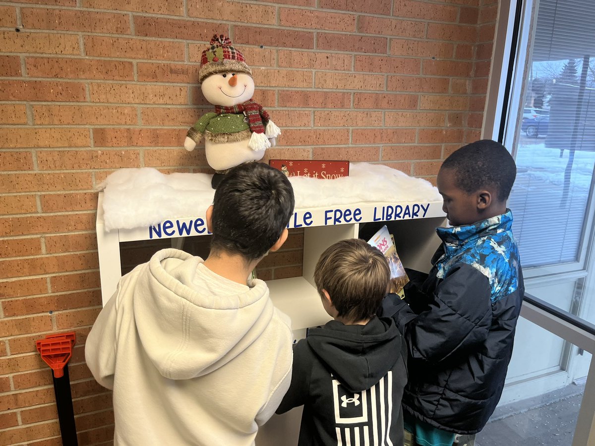 More 5th Grade Leaders: Our Little Free Librarians are keeping the shelves stocked and tidy with great books for all to enjoy! Thanks gentlemen! #KnightsofNewell #LittleFreeLibrary