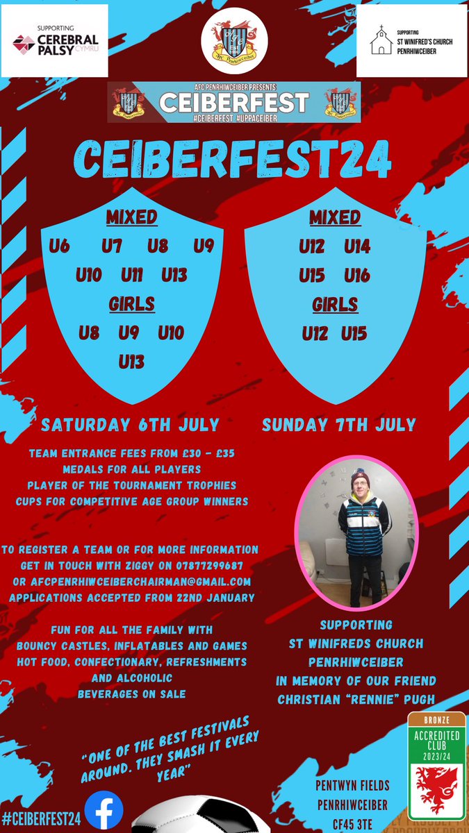 AfcPenrhiwceib1's tweet photo. It’s back for 💪🏻 Our annual football festival which as usual promises to be a cracking weekend #ceiberfest24 #uppaceiber https://t.co/Ke5kpSGskY