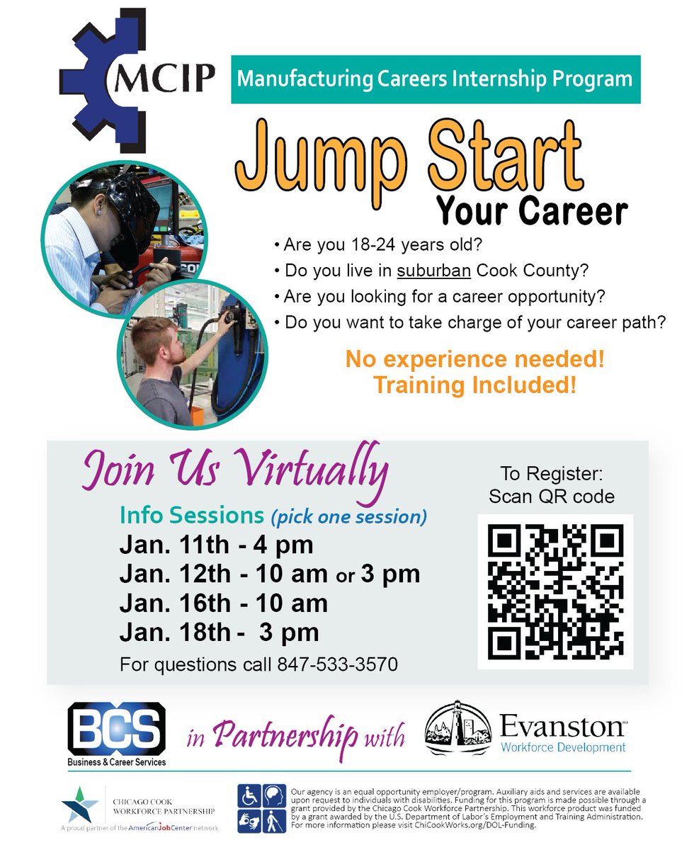 NorthCookJobCenter (@worknetncc) on Twitter photo Looking for employment, additional training, internships or more. Contact@bcsillinois.org. Virtual info sessions for young adults schedule on flyer. Scan QR code below. We can help Looking for employment, additional training, internships or more. Contact@bcsillinois.org. Virtual info sessions for young adults schedule on flyer. Scan QR code below. We can help
