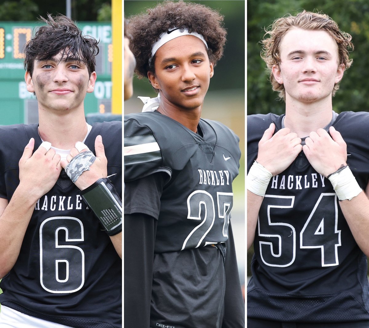 HackleySchool's tweet photo. Congrats to Seniors Matt Kearns (2nd team, running back), Sami Khatib (honorable mention, linebacker) and Jack Yalmokas (honorable mention, offensive line) on their Varsity Football All County honors! Kearns also received 5th team All-State at defensive back. #HackleyAthletics https://t.co/5ewetSbuzV