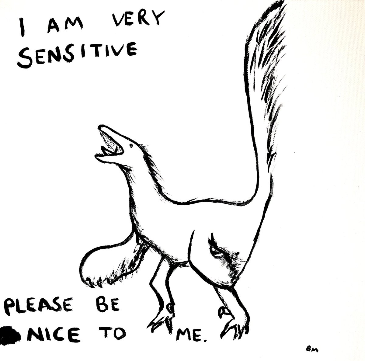 I am very sensitive, please be nice to me.
Acrylic on canvas 30x30cm xox