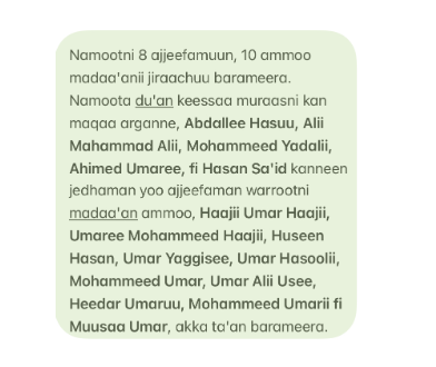 ShamisiaA's tweet photo. Amajjii 4 - 7,2024: Hidhattootni finxaaleeyyii #Amhara (FANO), Oromoota Walloo irratti duula duguuggaa sanyii bananiin lubbuun namootaa darbuu fi madaa'uun beekame. Hin dagannu! https://t.co/AsJMYToGO7 #oromovoice #OromosMassacredin2023