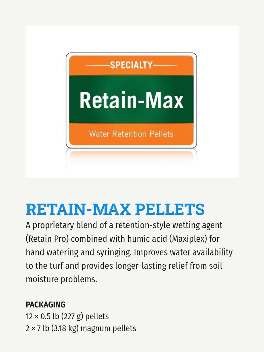 turftechtx's tweet photo. Fight against the chance of winterkill from wind desiccation with Retain-Max magnum pellets. Drop a pellet in your wet well and water your greens. 
Rate: 1 pellet per 20 acres https://t.co/fHH7tS4Fey
