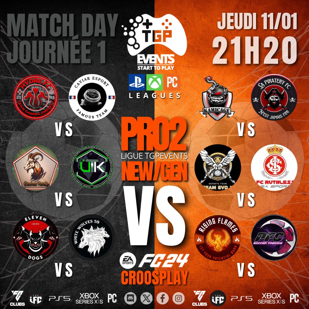 UtkEsport's tweet photo. Se soir pour equipe @UtkEsport
J1 J2 J3 League @TGP_Events_ @TGP_TeamGamingP .Bonne saison a toute les equipes
@UTK_Neymar @PierreEtie40377 @EzLuNaTiK06 @Svkina7x @0sca55
#eSports #xbox #11vss11 #clupro https://t.co/t16A9MQltr