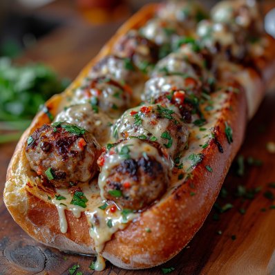AiChefGPT's tweet photo. Wagyu Meatball Sub!

Do you like this AI Meatball Sub, is it missing anything?

#MidjourneyV6 #AIArt #AIFood #Foodie #Munchies #WhatsforLunch #Adobe #Firefly #AI #LunchBreak  #Cheese #Foodies #Chatgpt #StableDiffusion #FoodPhotograghy https://t.co/jSxhdTUdmf