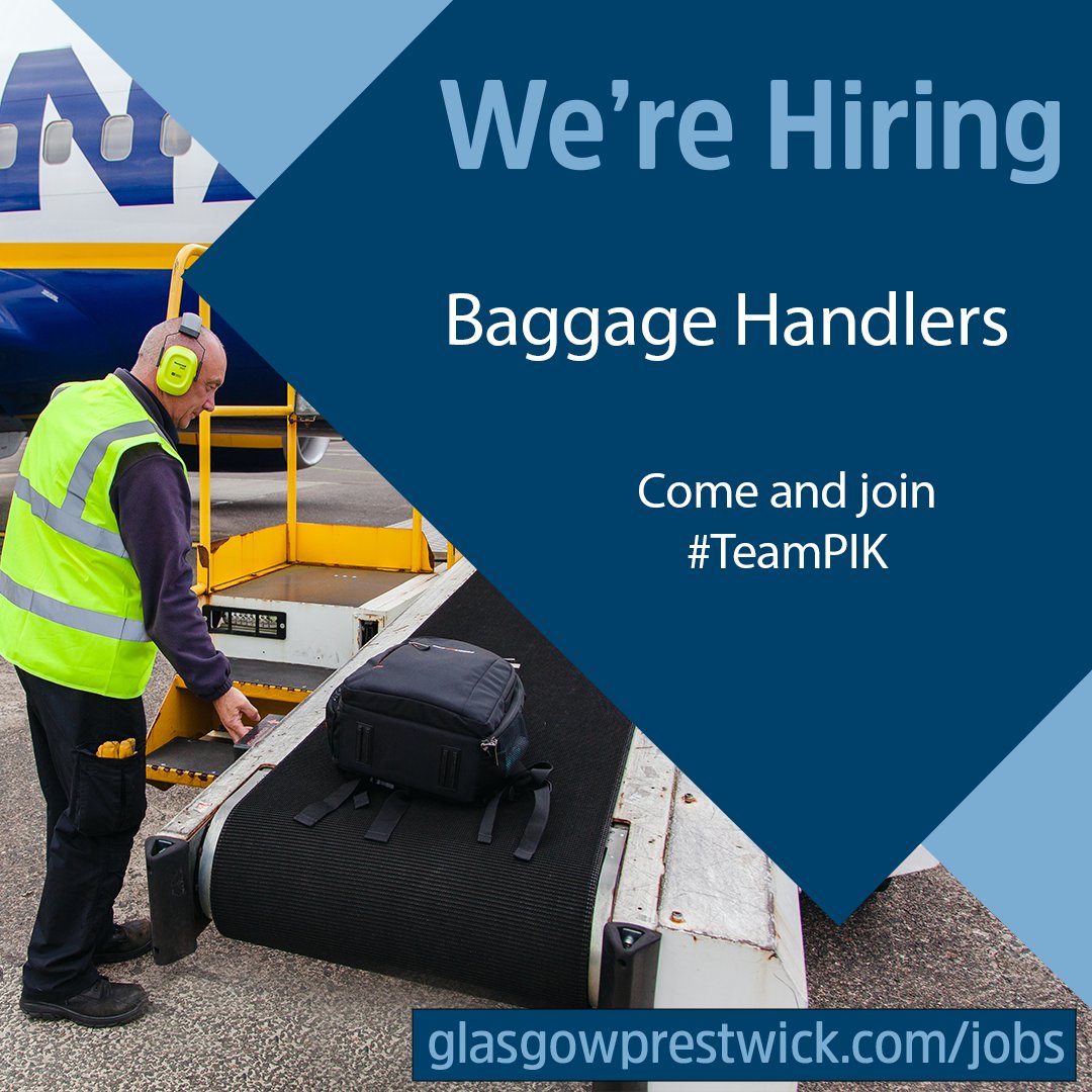 Come and join the team at Glasgow Prestwick Airport. For more information on the role please visit bit.ly/2zv4qqA