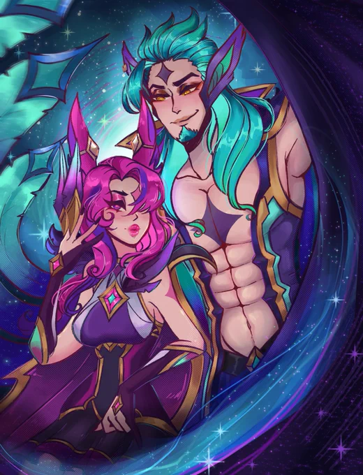 Star Guardian Rakan and Xayah   . . I'll have this as a print at Anime Impulse this weekend 