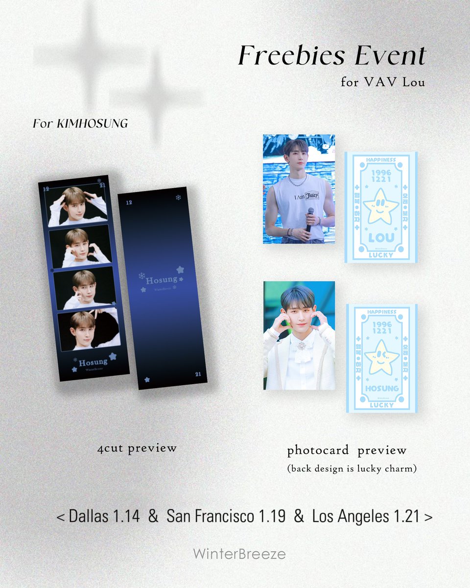 ππ’π§πππ«ππ«πππ³π (@winterbreezekhs) on Twitter photo 2024 VAV US tour π
πππππππ πππππ
Freebies are prepared for Vampz during VAV US tour. They will be giving away at three cities of the tour, Dallas &SF &LA.
-Dallas 1.14
>Location and time <a href="/tm_track/">ΛΜ΅ΝΜα΄ΛΜ΅ΝΜ</a> <
-San Francisco 1.19
-Los Angeles 1.21
>Location and time 2024 VAV US tour π
πππππππ πππππ
Freebies are prepared for Vampz during VAV US tour. They will be giving away at three cities of the tour, Dallas &SF &LA.
-Dallas 1.14
>Location and time <a href="/tm_track/">ΛΜ΅ΝΜα΄ΛΜ΅ΝΜ</a> <
-San Francisco 1.19
-Los Angeles 1.21
>Location and time