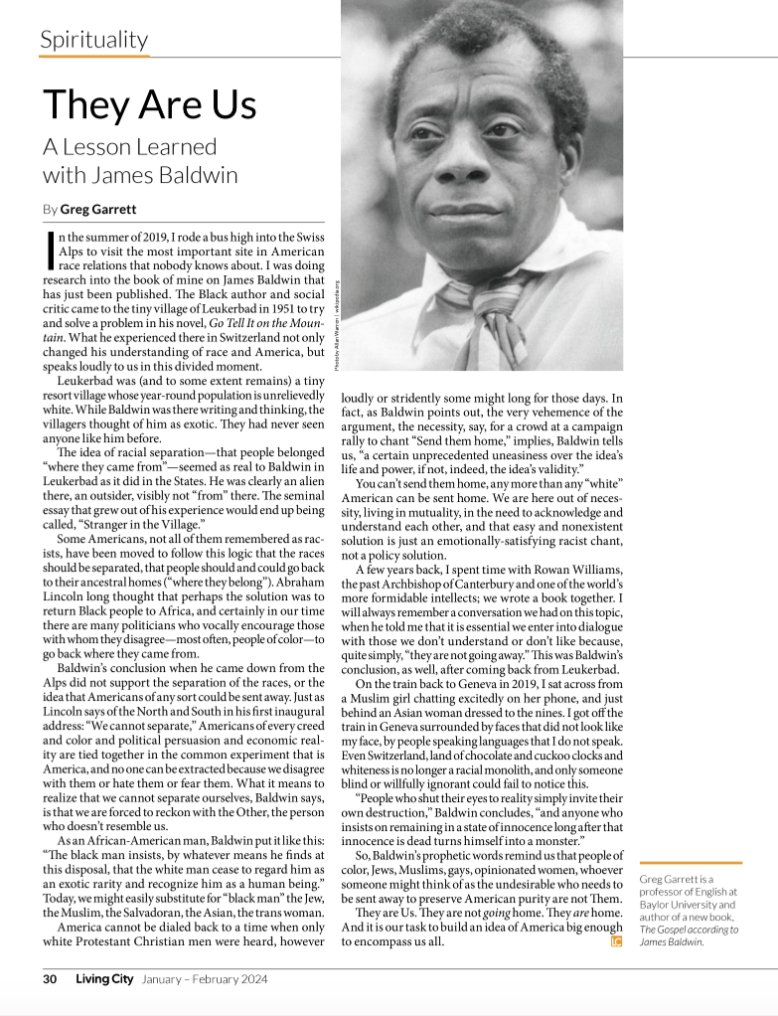 James Baldwin, via @Greg1Garrett, in the new issue of Living City magazine. @FocolareMedia
