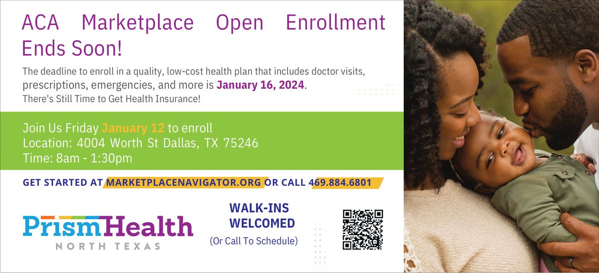 RafaelAnchia's tweet photo. #OpenEnrollment ends soon! The FINAL deadline to enroll for affordable health insurance is January 16, 2024.

Join FREE enrollment events in North Texas to get help with your application:

✅ Friday, January 12th – @PrismHealthNTX 
✅ Saturday, January 13th – @LBUCCDallas
✅ Tuesday, January 16th – @CitySq 

@UnitedWayDallas #GetCovered