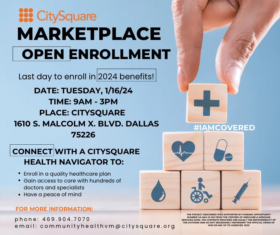 RafaelAnchia's tweet photo. #OpenEnrollment ends soon! The FINAL deadline to enroll for affordable health insurance is January 16, 2024.

Join FREE enrollment events in North Texas to get help with your application:

✅ Friday, January 12th – @PrismHealthNTX 
✅ Saturday, January 13th – @LBUCCDallas
✅ Tuesday, January 16th – @CitySq 

@UnitedWayDallas #GetCovered