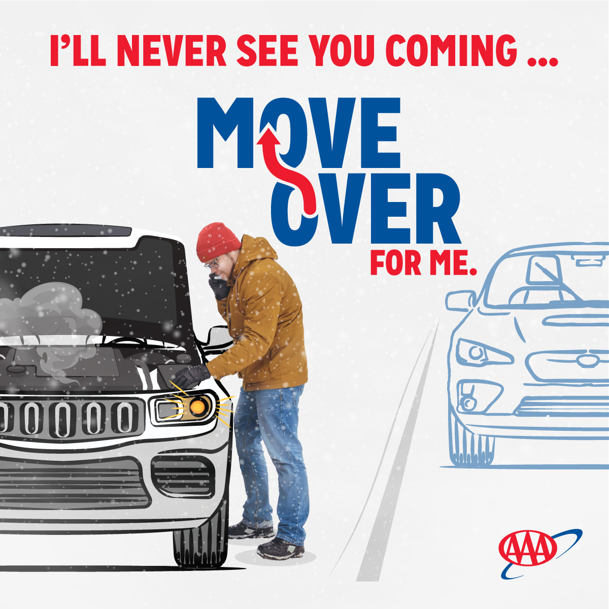 AAAMinnIowa's tweet photo. Winter weather driving conditions may increase the number of disabled vehicles on the roadway.  Slow Down and Move over for those on the side of the road and for those assisting them.  #slowdownmoveover #moveoverforme https://t.co/pkCTvxRNln