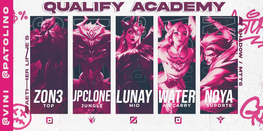 TeamElementsbr's tweet photo. Qualificatórias do @CBLOL Academy ❗️
A line já ta pronta dá uma olhada 👀
⚔️| @kabrunko_
🌲| @jpcloneivern
🧙♂️| @Lunay___
🏹| @bewaterlol
🛡️| @WaldsonCardoso
==================
🛡️| @shadoow
🌲| @Mtts
📋@PatolinoBboy | @veeniboy
Sua torcida é super importante ❗️
#goELM https://t.co/XDWFrEBB7J