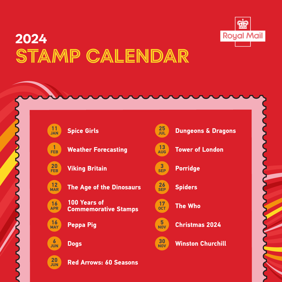 RoyalMailStamps's tweet photo. Our 2024 Stamps &amp; Collectibles calendar 📆 

You can browse the shop here: https://t.co/6cyeosFd0l

#Stamps
#StampCollecting
#UKStamps
#PostageStamps
#Philately https://t.co/6k4z4bpZ7C