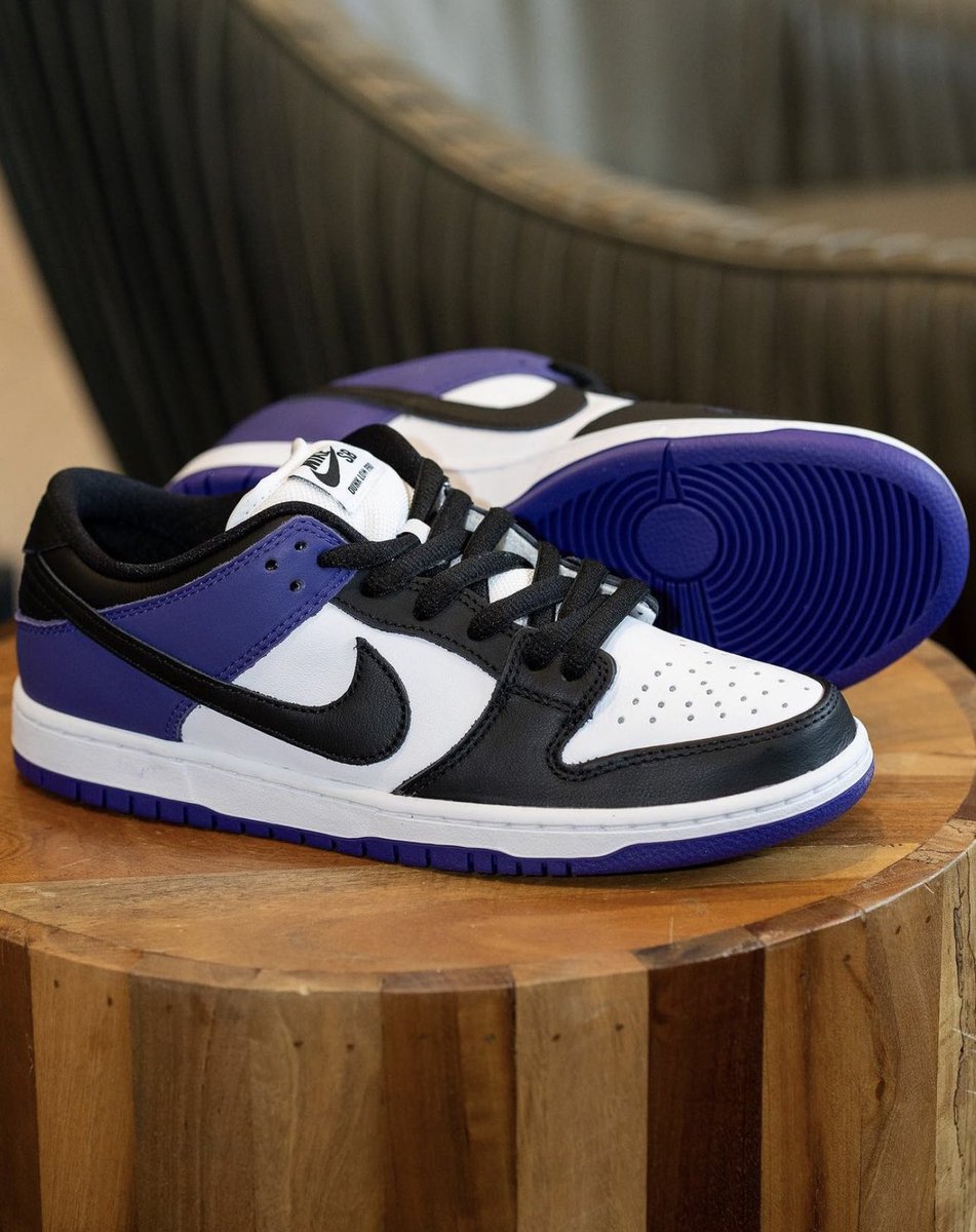nike sb dunk low pro purple black white