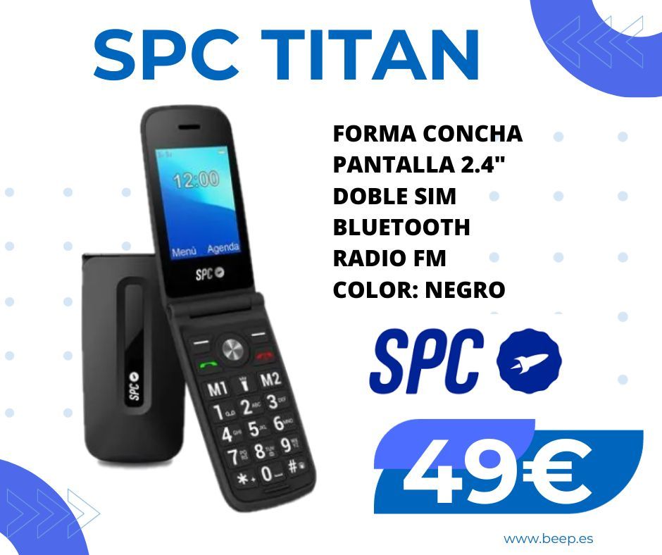 BEEPMonforteCid's tweet photo. 👉 Teléfono para Mayores SPC TITAN
FORMA CONCHA - PANTALLA 2.4" - DOBLE SIM
BLUETOOTH - RADIO FM - COLOR: NEGRO
Disponible en BEEP Monforte del Cid por sólo 49€.
#telefono #SPC #Titan #Concha #RadioFM #Bluetooth #Negro #Linterna #ilovetechnology #iloveblue #iloveBEEP https://t.co/eWtjVl03SZ