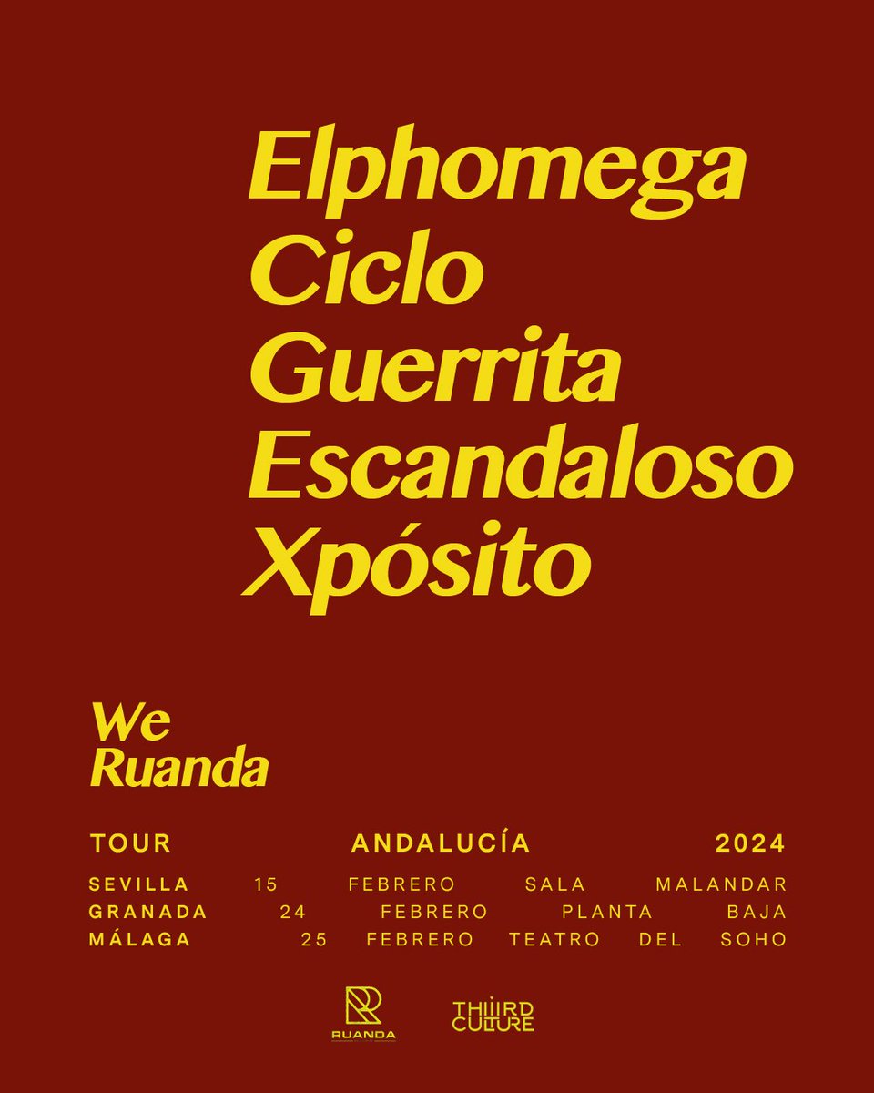 RuandaRecords's tweet photo. WE RUANDA es la puesta de largo del sello sobre los escenarios. Un show inédito y colaborativo que junta a tres pesos pesados del roster para presentar las referencias que cada uno ha lanzado a través del sello.

Tickets: https://t.co/JkQqhPPL9j https://t.co/V9pQmtc1fR