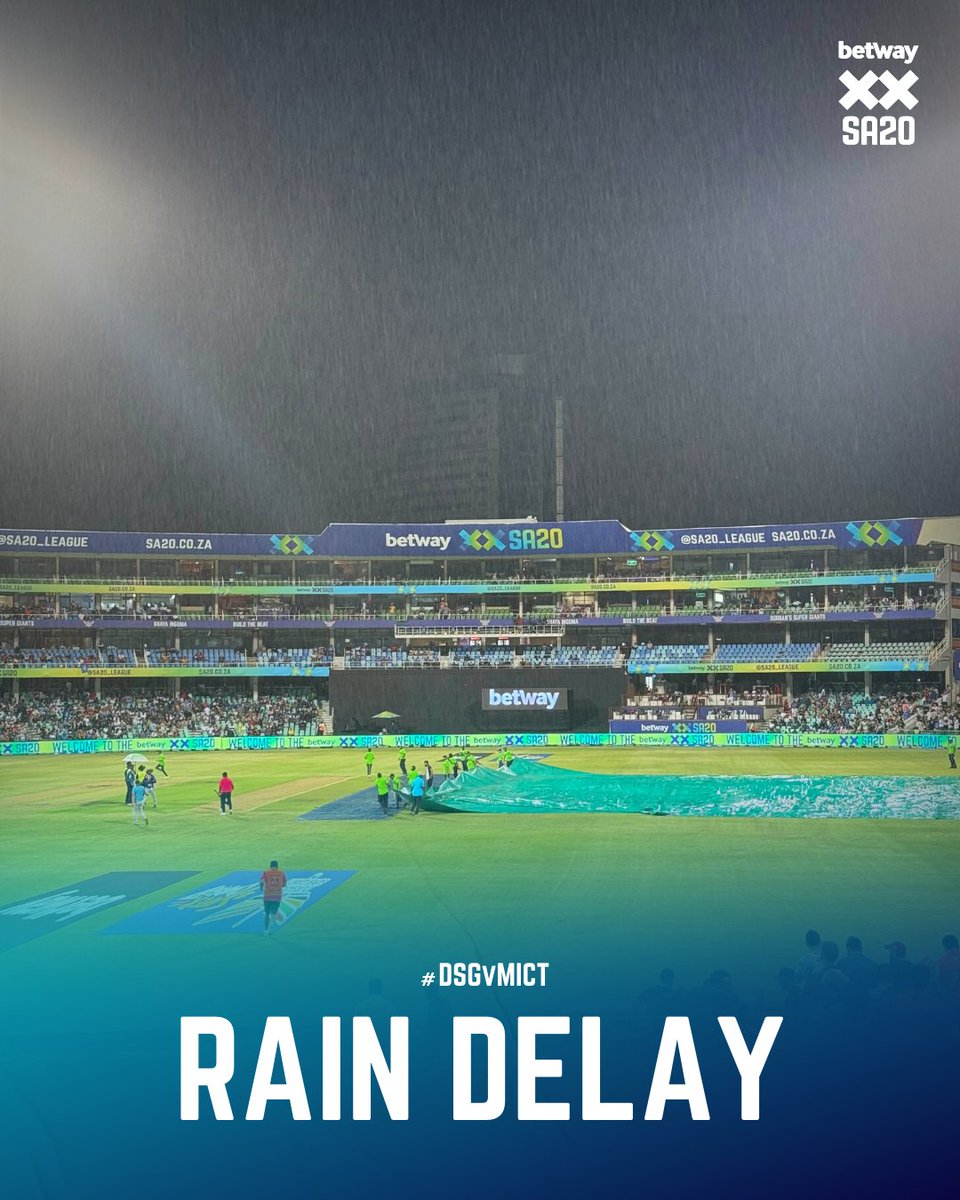 the_sa20_'s tweet photo. 🌧️📷Stay tuned for updates.  #DSGvMICT 
For more updates follow: https://t.co/XGtAg26Cba
#SA20 https://t.co/4r0XXGEzM1