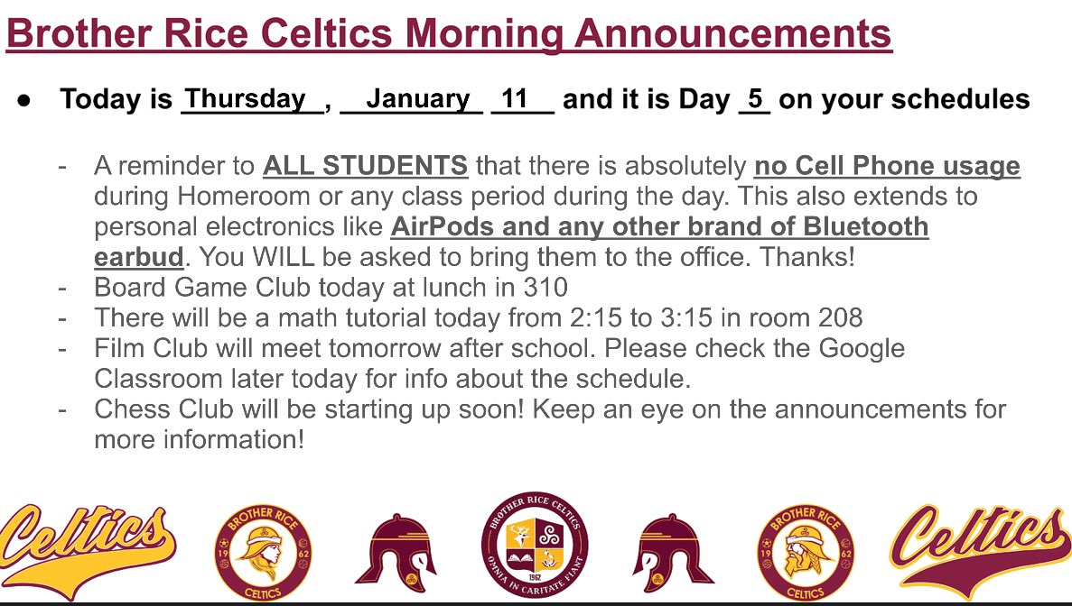 Today’s announcements.