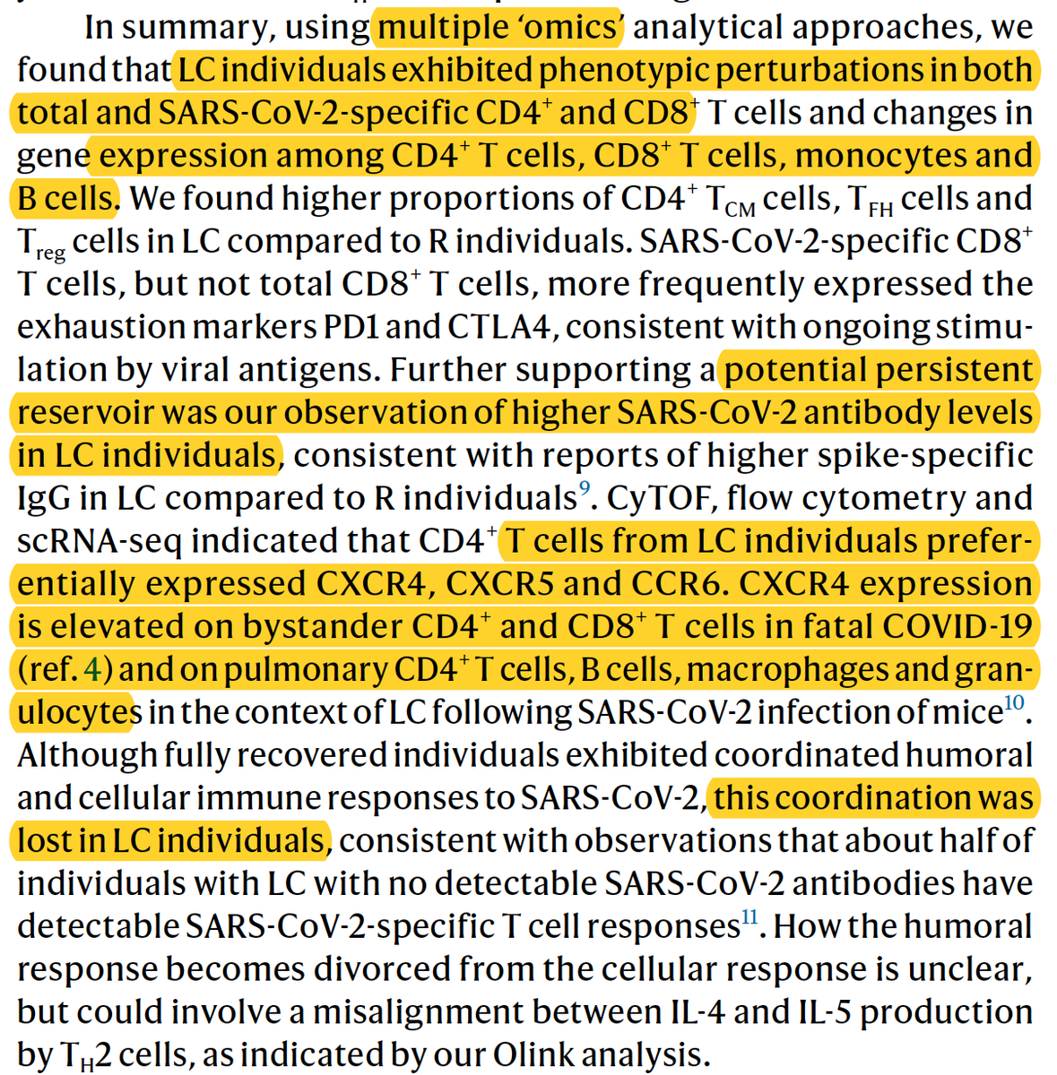 EricTopol's tweet photo. Characterizing the immune system dysregulation and systemic inflammation that occurs in people with #LongCovid compared with controls, 8 months post-infection
https://t.co/alysmZtQNU @GladstoneInst @NatImmunol @MichaelPelusoMD https://t.co/OHeBzyaTO8