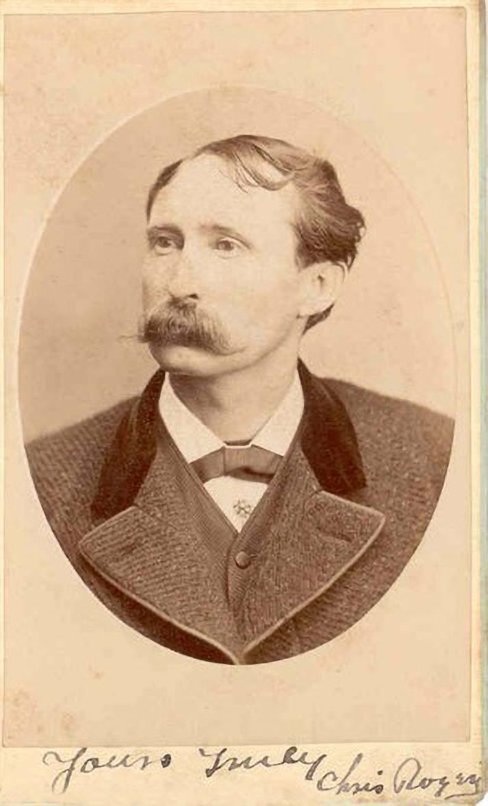 TracesofTexas's tweet photo. Such colorful characters populate the annals of Texas history. This is Christopher Columbus Rogers, born in Anderson County near Palestine, Texas, in 1846, the son of county sheriff William Rogers. Christopher spent the Civil War as a guard at a Confederate prison and, after the war, worked as a printer at a Palestine newspaper. Rogers had a violent nature, evidenced by his murder of Dan Cary, a Republican marshal in Palestine. After killing Cary, Christopher operated a saloon in Tyler for a time, where he killed a fellow saloonkeeper, Mose Remington, in a gunfight. In 1874 he was elected city marshal of Palestine, an office that he held until his death 14 years later. Palestine was a tough, violent railroad town at that time; maybe it took a tough, violent man to marshal it. 

During his tenure, Rogers is reputed to have taken the lives of nine more men. In 1887 he was involved in a gunfight with a friend, Tom O'Donnell, who was resisting arrest. In the melee, O'Donnell was killed and Rogers was suspended, pending investigation of the killing. Rogers, while sitting unarmed in a saloon in 1888, got into an argument over the O'Donnell incident and was stabbed to death by a man named Bill Young. He is buried in Palestine's East Hill Cemetery.