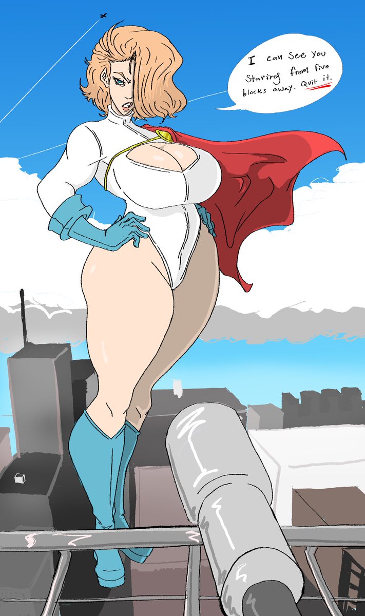 Power Girl catches you staring (sorry for the sloppy background it was an afterthought)