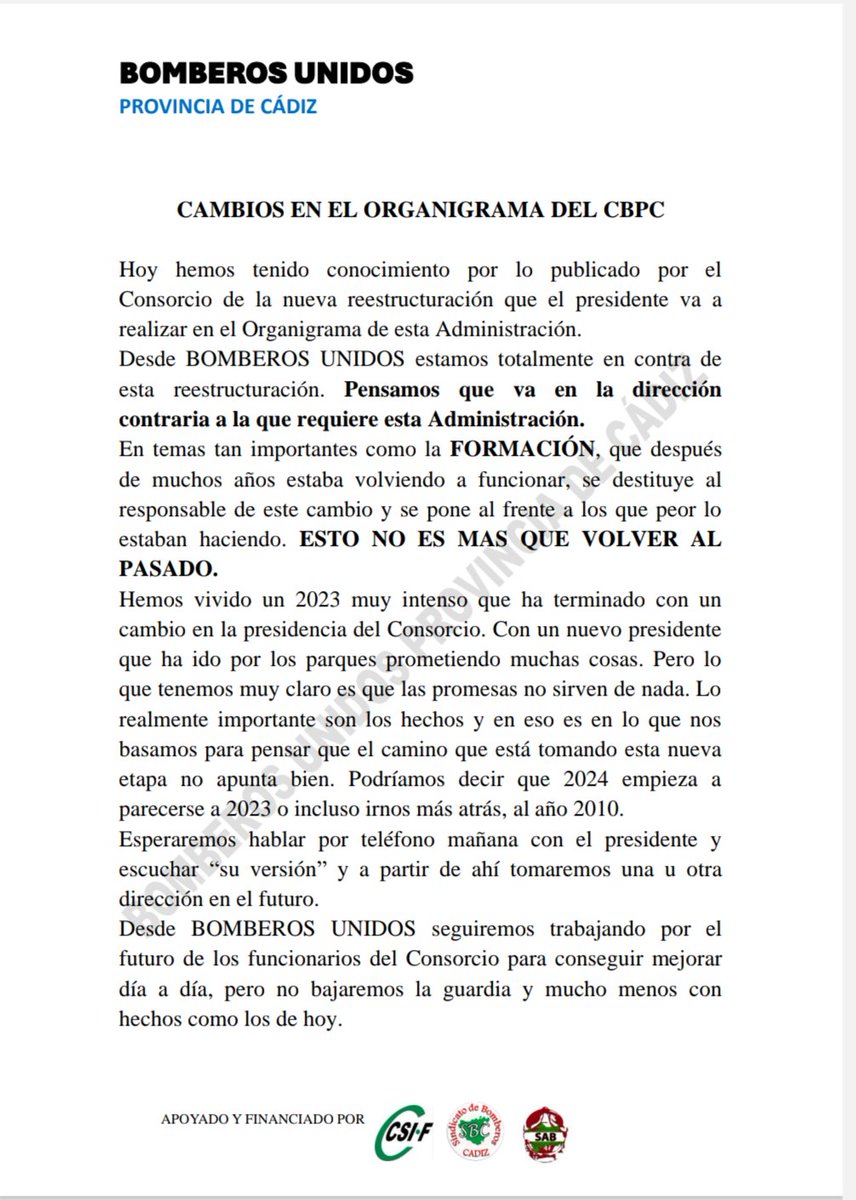 Comunicado B.U