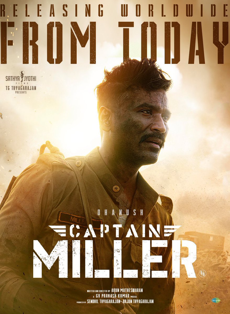Sai Siddharth (@saisiddharth_) on Twitter photo From today it's all yours #CaptainMiller ♥️🫡
#CaptainMillerPongal #CaptainMillerFDFS
Watch it in your favorite IMAX screens near you 😎 #CaptainMillerInIMAX
<a href="/dhanushkraja/">Dhanush</a> <a href="/ArunMatheswaran/">Arun Matheswaran</a> <a href="/NimmaShivanna/">DrShivaRajkumar</a> <a href="/sundeepkishan/">Sundeep Kishan</a> <a href="/gvprakash/">G.V.Prakash Kumar</a> <a href="/priyankaamohan/">Priyanka Mohan</a> <a href="/saregamasouth/">Saregama South</a> From today it's all yours #CaptainMiller ♥️🫡
#CaptainMillerPongal #CaptainMillerFDFS
Watch it in your favorite IMAX screens near you 😎 #CaptainMillerInIMAX
<a href="/dhanushkraja/">Dhanush</a> <a href="/ArunMatheswaran/">Arun Matheswaran</a> <a href="/NimmaShivanna/">DrShivaRajkumar</a> <a href="/sundeepkishan/">Sundeep Kishan</a> <a href="/gvprakash/">G.V.Prakash Kumar</a> <a href="/priyankaamohan/">Priyanka Mohan</a> <a href="/saregamasouth/">Saregama South</a>