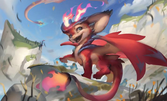 shadow_mtg's tweet photo. Hoje vendo vídeo do novo champ, não pude deixar de notar uma semelhança meio curiosa entre as duas imagens, não estou acusando ninguém de nada, mas é curioso, né.

De um lado Vyrn, o pet de Granblue Fantasy (2014). Do outro, Smolder, novo boneco no lol.  Curioso @RiotGamesBrasil https://t.co/T8Nlg7RMMY