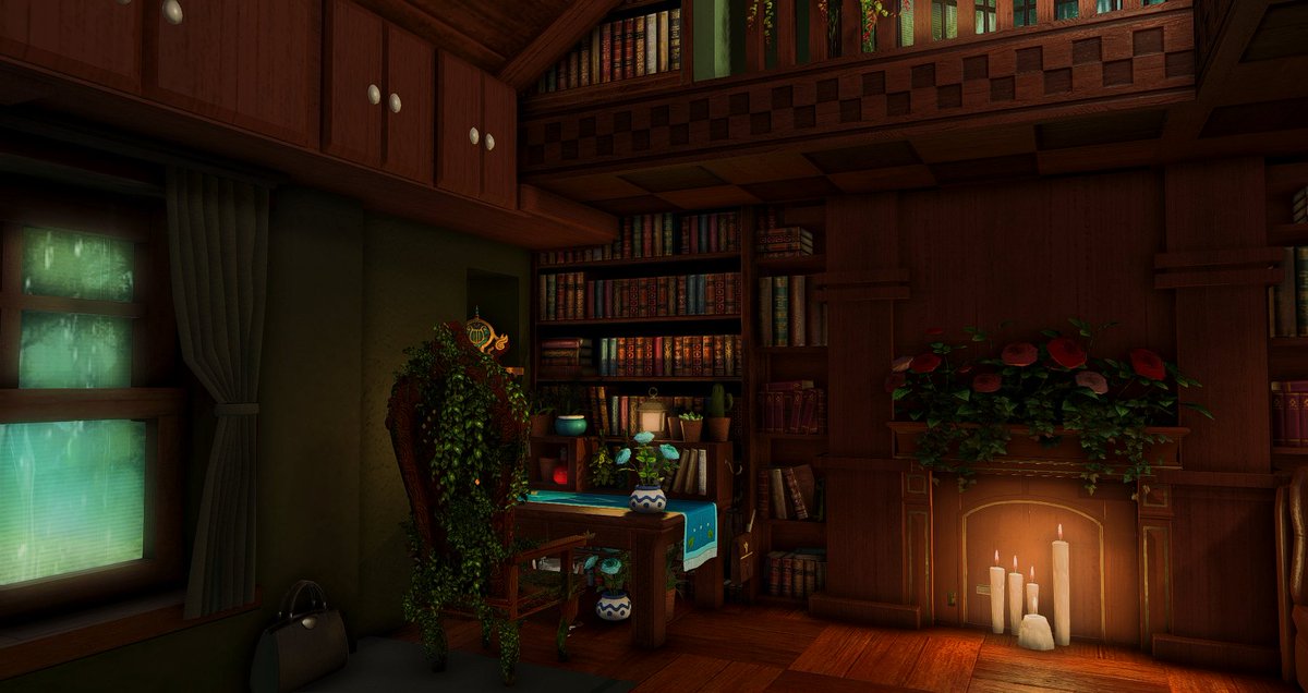 MeanderingBean's tweet photo. Finally assembled Mevli's FC room, I think this fits her personality very neatly. Design found on Makeplace by @Shiny_Pixel - I have made some changes and will probably invest in some of the more expensive pieces *eventually* + add more clutter ♥ https://t.co/En6wu2CTaX