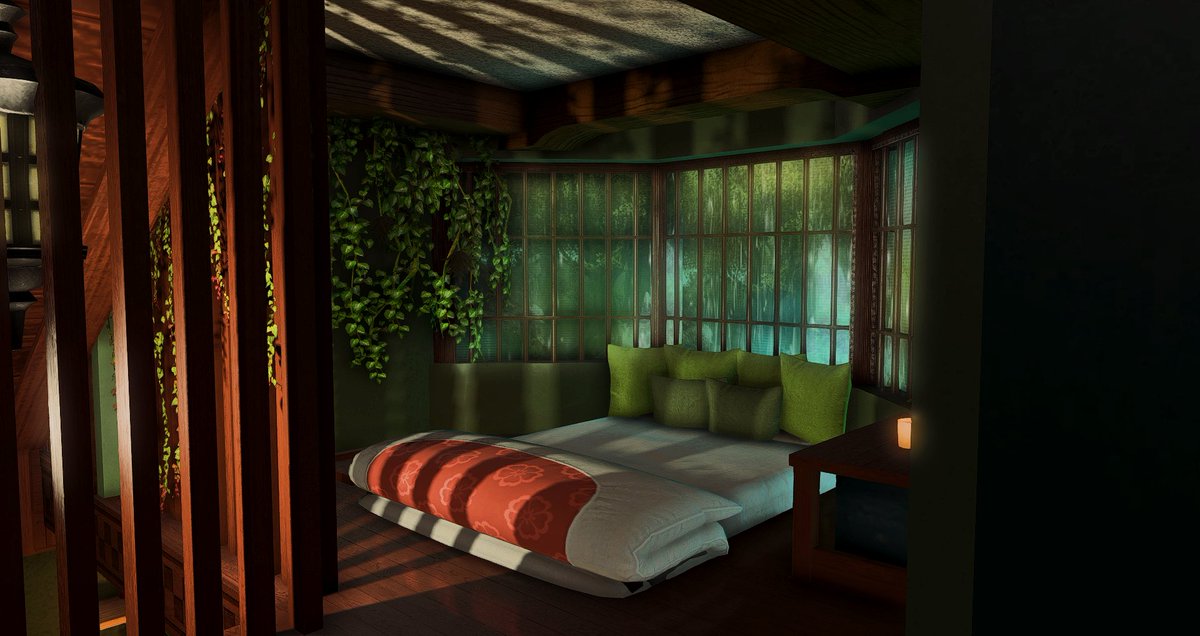 MeanderingBean's tweet photo. Finally assembled Mevli's FC room, I think this fits her personality very neatly. Design found on Makeplace by @Shiny_Pixel - I have made some changes and will probably invest in some of the more expensive pieces *eventually* + add more clutter ♥ https://t.co/En6wu2CTaX