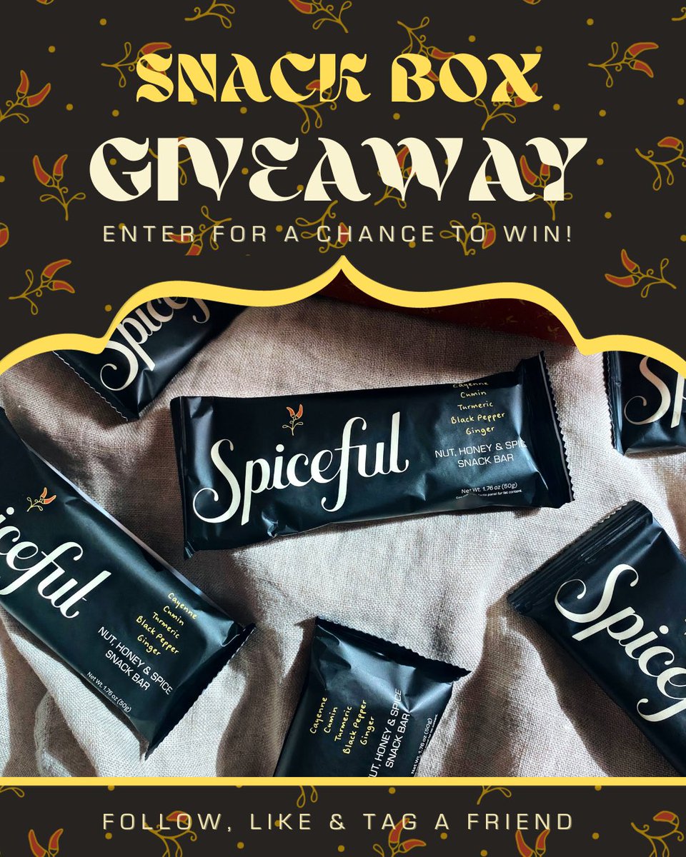 Our first-ever #GIVEAWAY is here! 🎉

Grab YOUR chance to win our Spiceful Original Snack Box packed with your next-level snacking experience!

Enter here:
instagram.com/p/C1-NoY6qMJ_/…