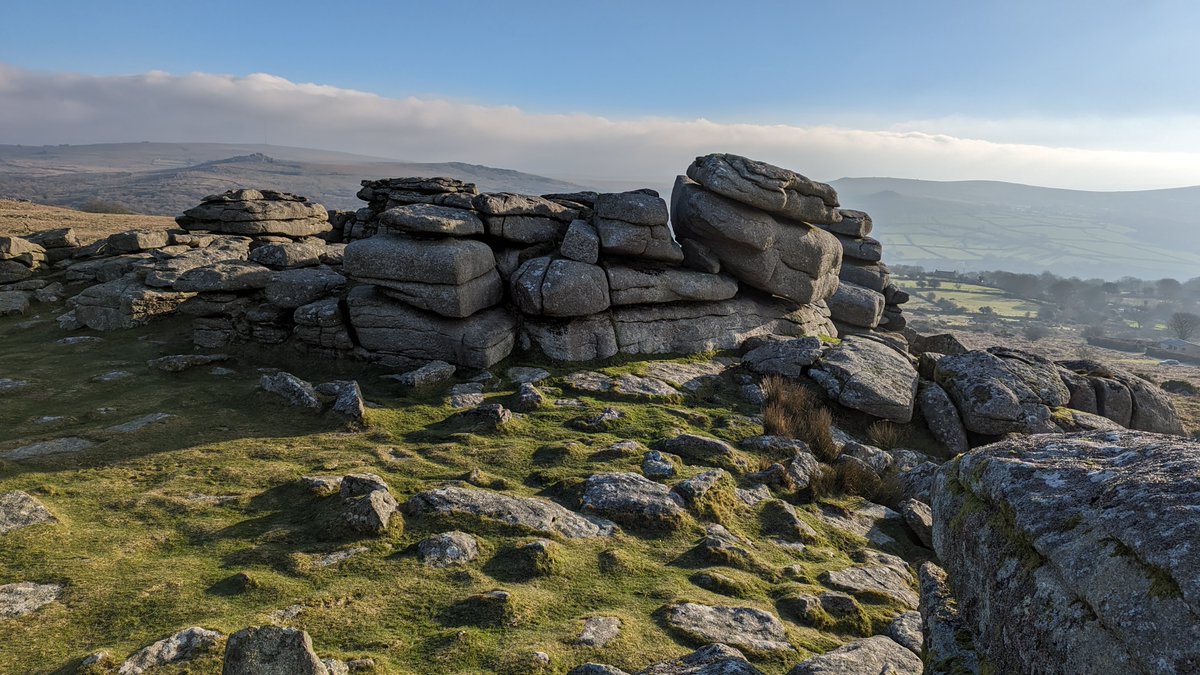 Lovely chilly day on western Dartmoor. Photos clockwise from top left are:

Beckamoor Dip Pool
Cox Tor Trig Point
Pew Tor
Great Staple Tor