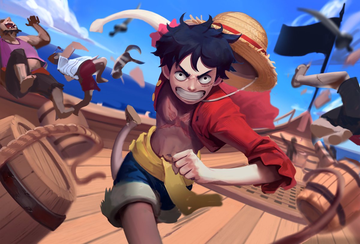 [unfinished friday] some luffy art that i was working on ages ago, kinda like the vibe.