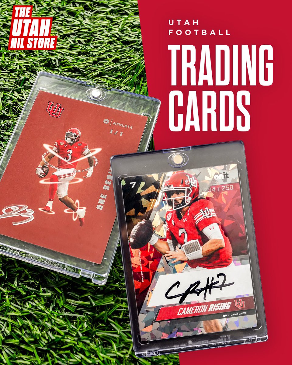 Now Available: NIL trading cards. Shop now at The Utah NIL Store and support your favorite football players!

#nil #niltradingcards #nilmerch 

utah.nil.store/collections/tr…